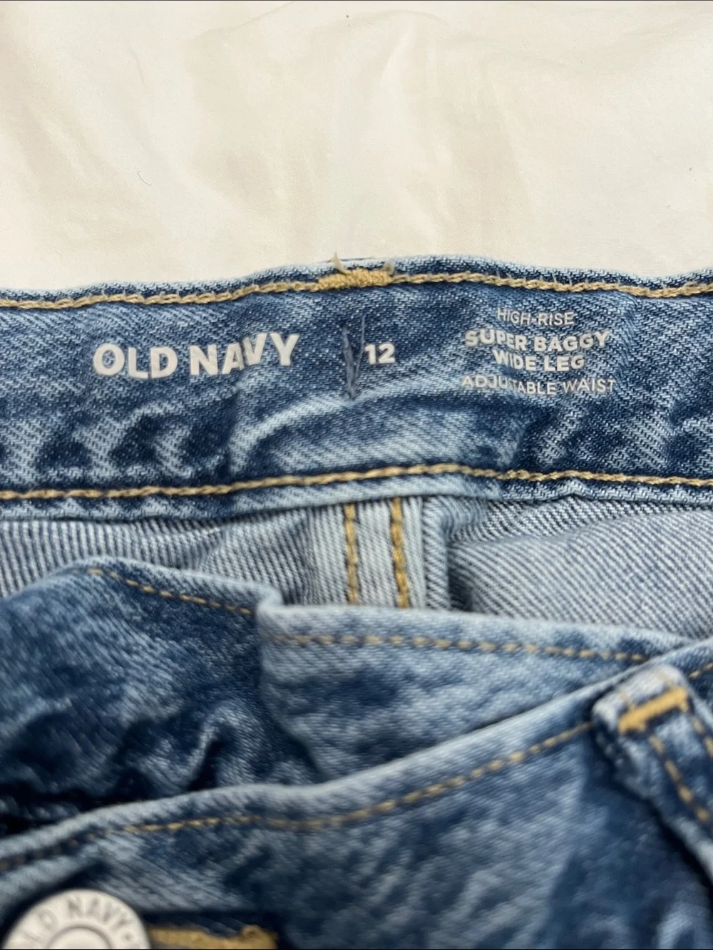 Old Navy Kids Wide-Leg Jeans with Star Patches - Blue